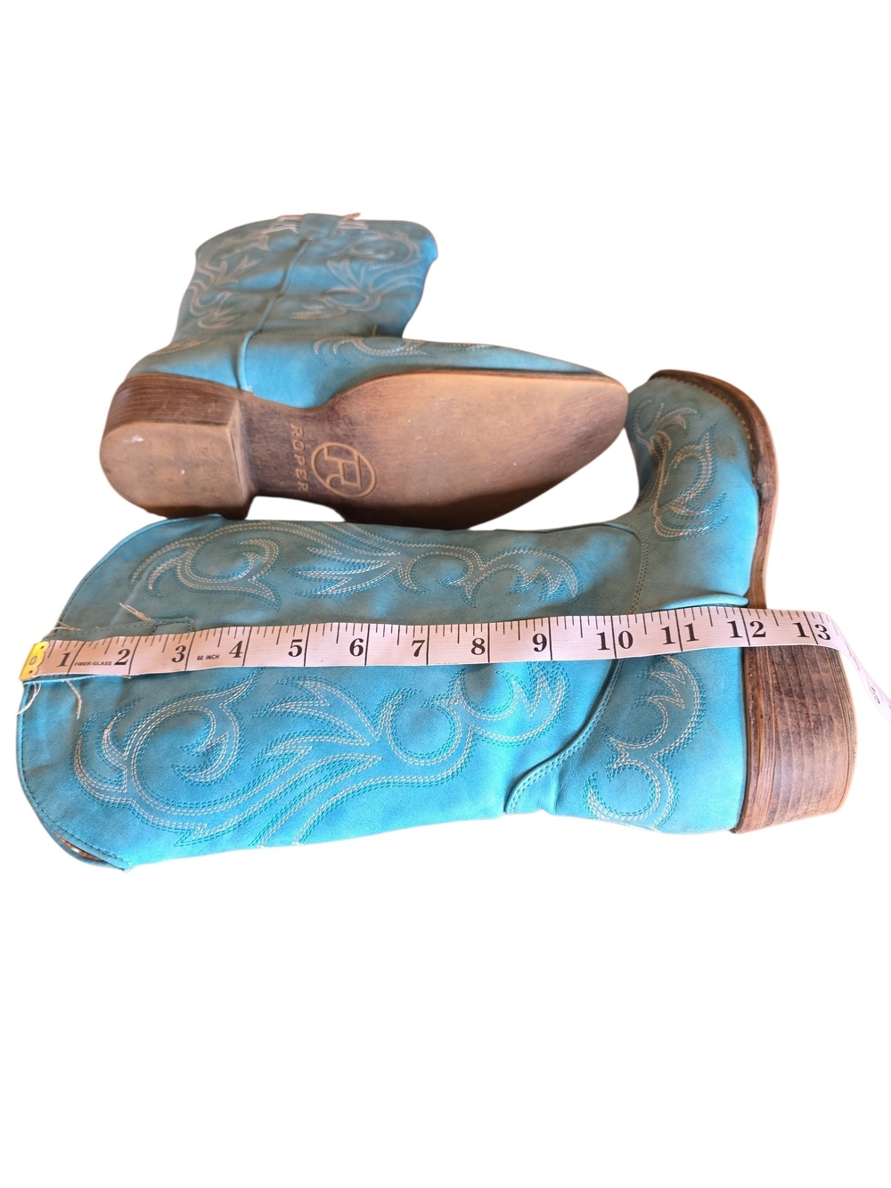 Roper One Of A Kind Turquoise Tooled Leather Women's Cowboy Boots - Picture 10 of 11